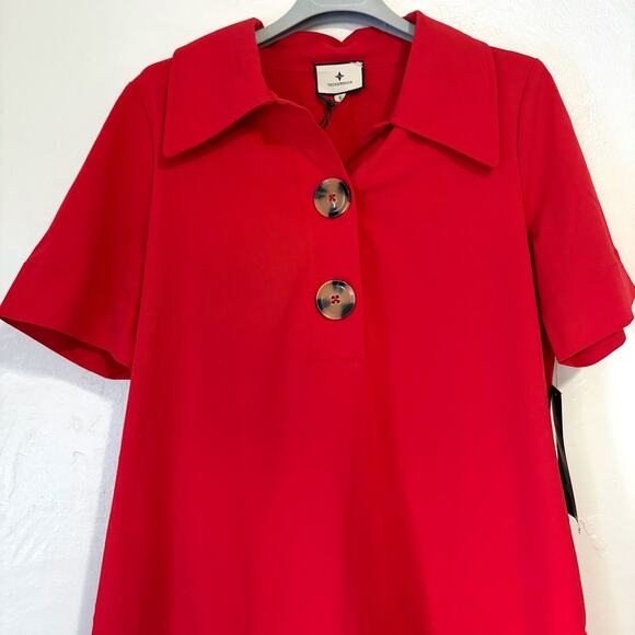TUCKERNUCK NWT Scout Large Buttons Mini Dress in Red Size S - Picture 4 of 12